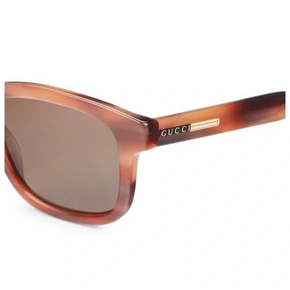 NWT Unisex 100% Authentic Gucci 55MM Havana Square Sunglasses - Picture 6 of 11